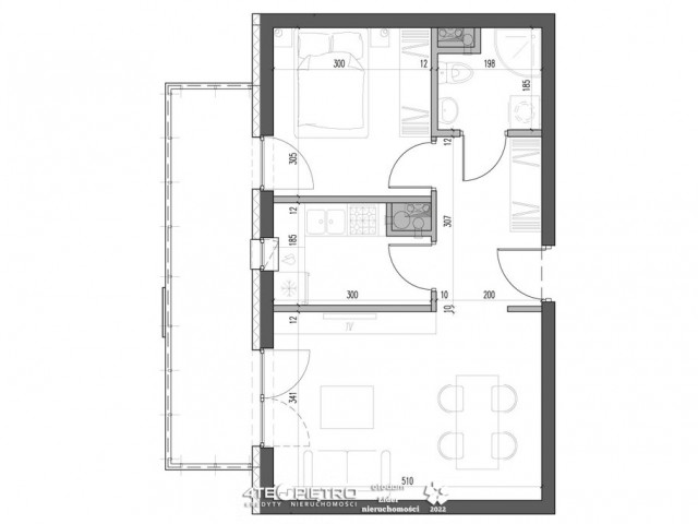 Nowe, 2 pokoje, 40m2, balkon 10m2, Nałęczowska